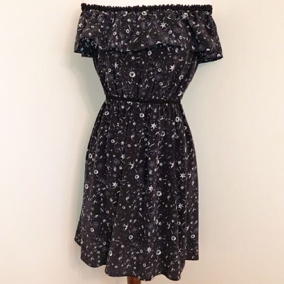 The Kooples Black Tattoo Print Silk Dress Halloween Witch Small - Picture 2 of 7